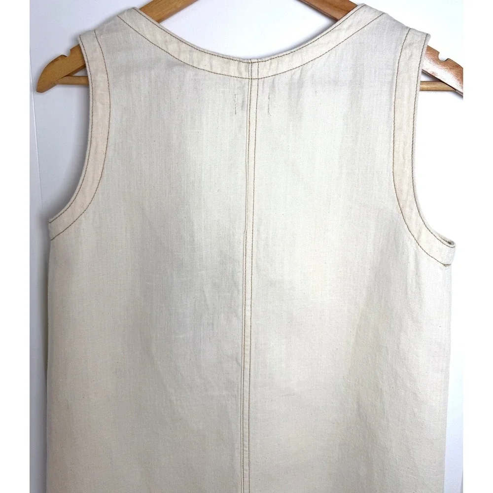 Faherty Linen Denim Malibu Mini Dress XS NWT Organic Cotton Coastal Shift